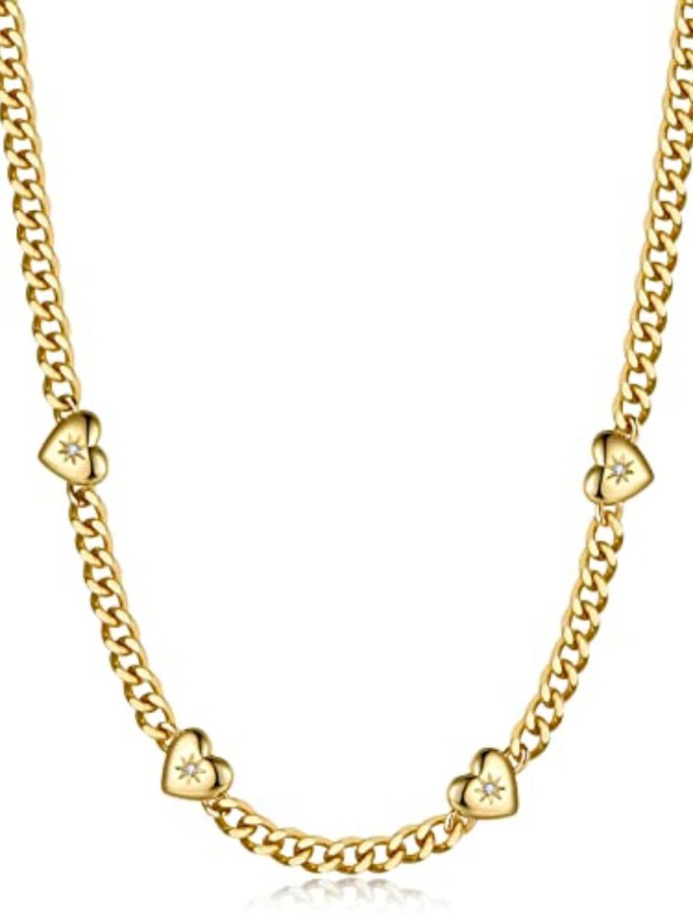 14K Gold Plated Chain Choker Necklace for Women 16’’ Layering Jewelry
